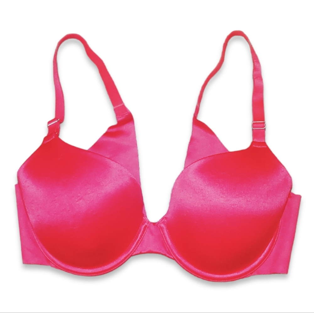 #B 34C Red Simi Shine Bra Deep V Neck Back Line For Dress V Back